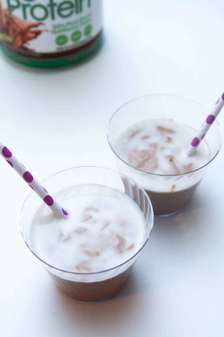 Mix up a chocolate, peanut butter, banana smoothie for a protein packed breakfast