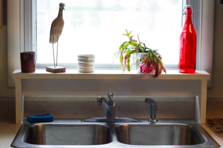 kitchen sink shelf for plants