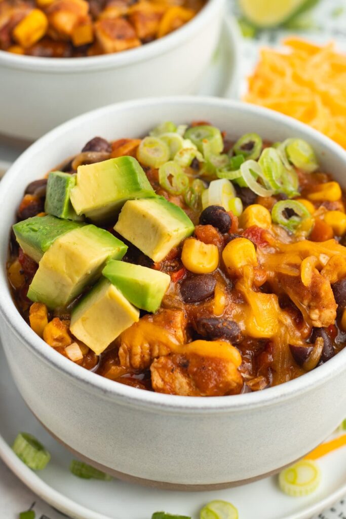 Chicken Chili With Black Beans high protein recipe.