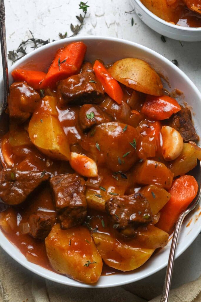 Dutch Oven Beef Stew high protein recipe.