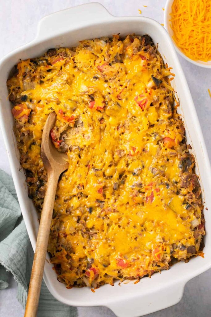 Low Carb Casserole - Cheesburger Spaghetti Squash Casserole