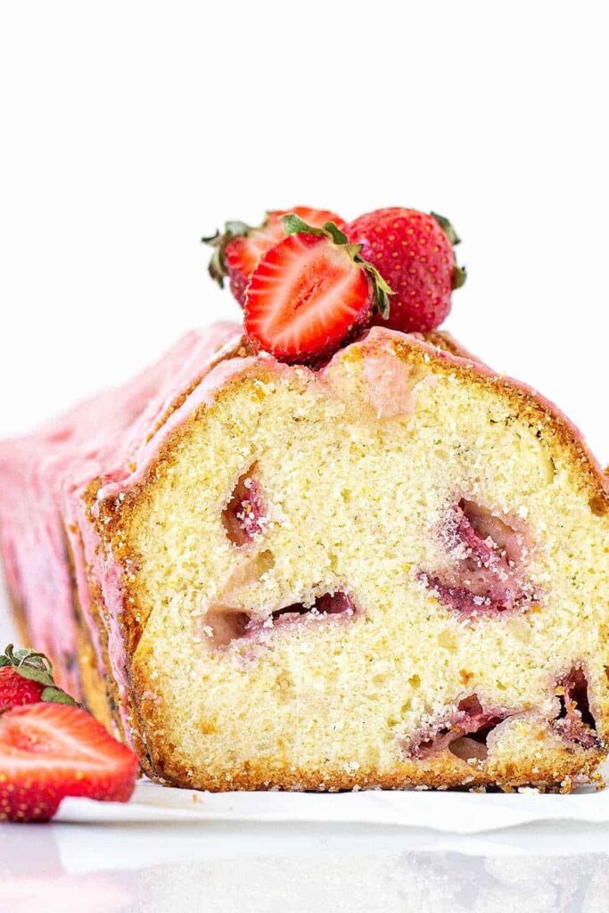 Fresh Strawberry Pound Cake.