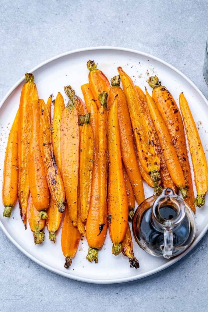 Roasted Honey Balsamic Glazed Carrots.