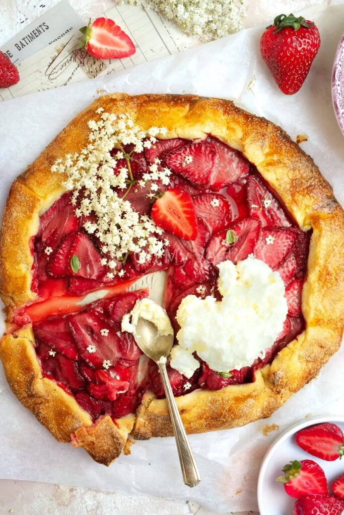 Elderflower Infused Strawberry Galette.