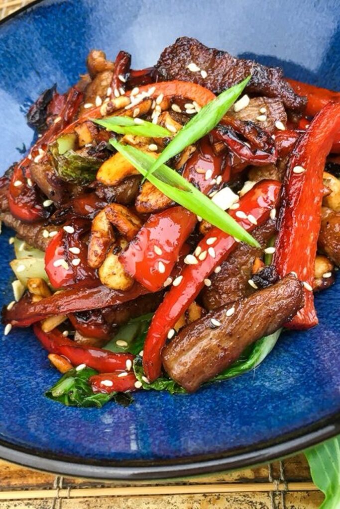 Cashew Pork Stir Fry high protein recipe.