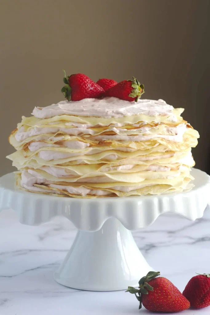 Strawberry Crepe Cake.