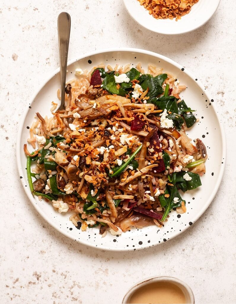 Warm Mushroom Hearty Salad Recipe. 