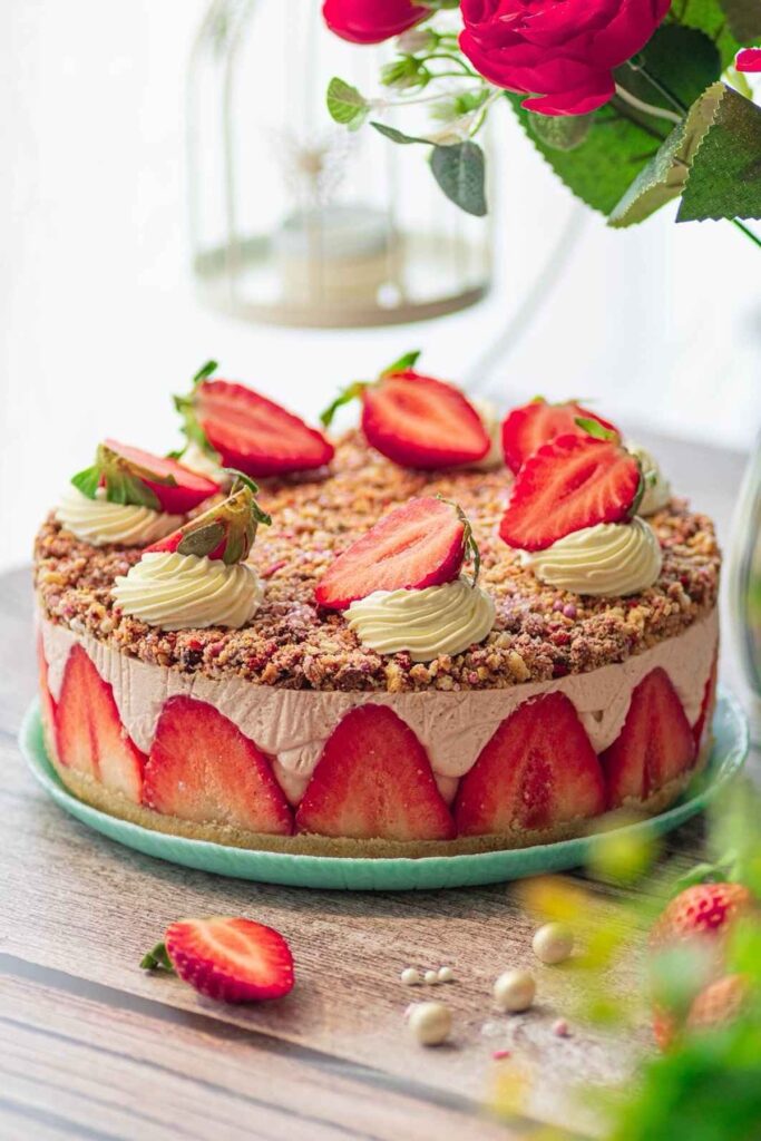 Strawberry Crunch Cheesecake.