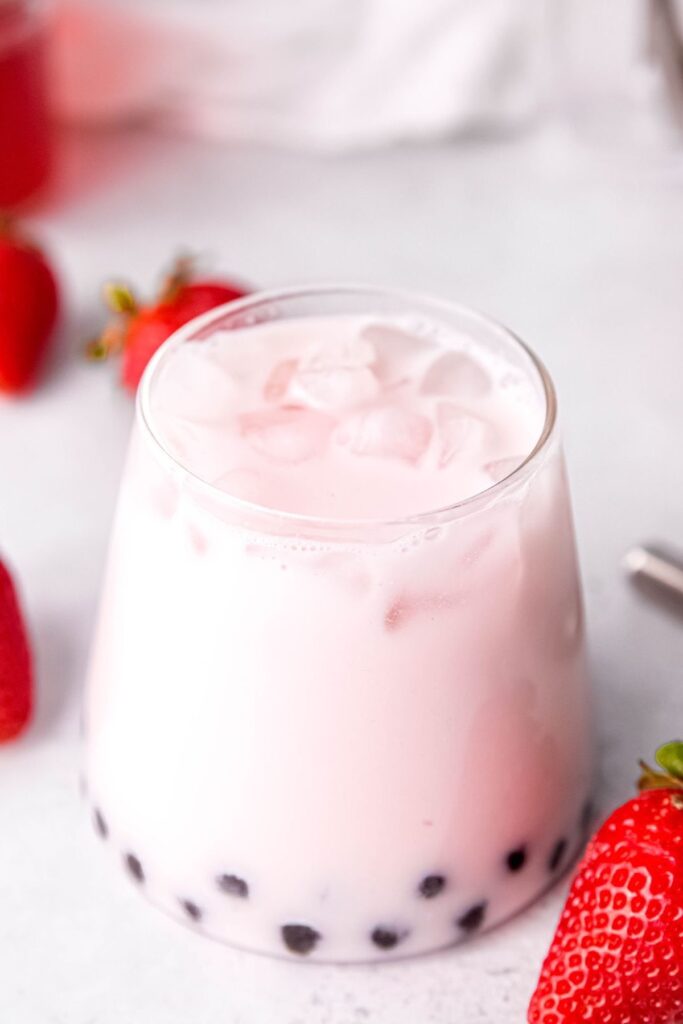 Easy Strawberry Milk Tea.