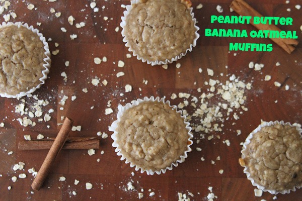 Peanut Butter Banana Oatmeal Muffins