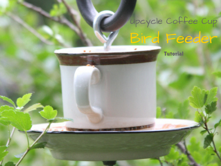 Upcycle Coffee Cup Bird Feeder Tutorial1