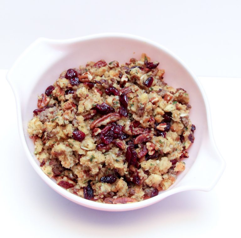 Easy Cranberry Sausage Pecan Stuffing Recipe