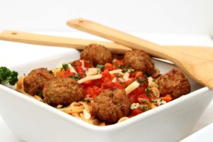 Garlic Tomato Spaghetti Sauce & Johnsonville® Meatballs Recipe
