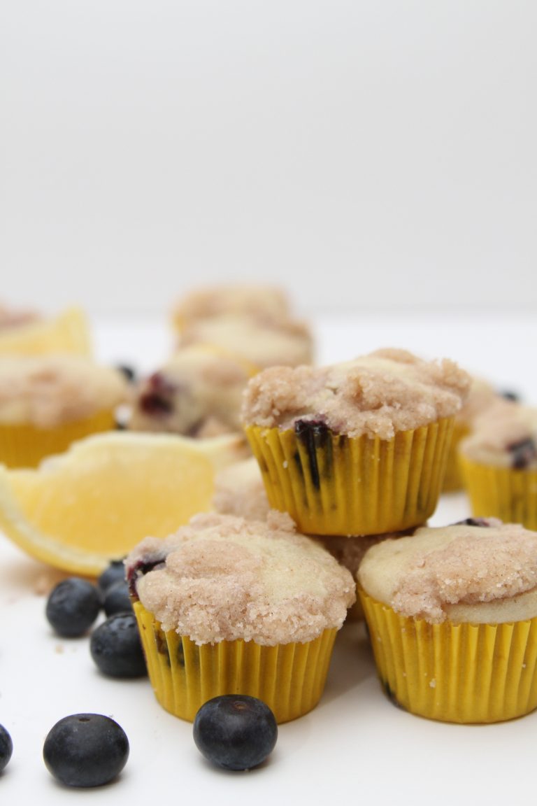 mini lemon blueberry coffee cakes