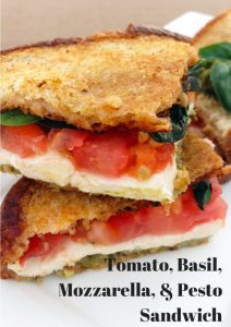 Tomato, Basil, Mozzarella, & Pesto Sandwich
