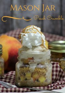 Mason Jar Peach Crumble