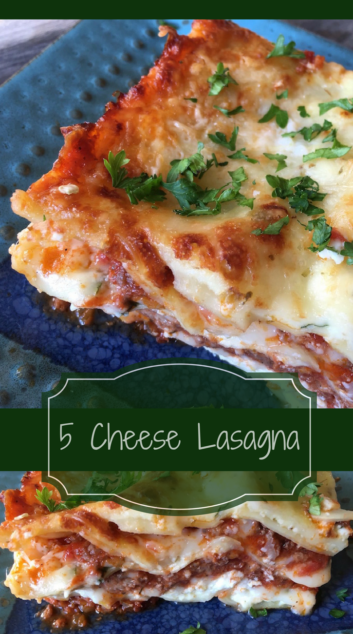 Easy 5 Cheese Lasagna Recipe - Just Short of Crazy