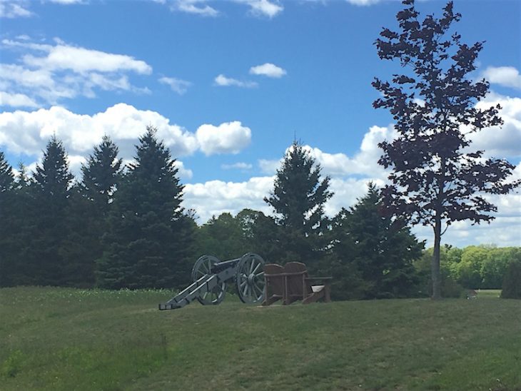 historic cannon at Wawashkamo Golf Course on mackinac island