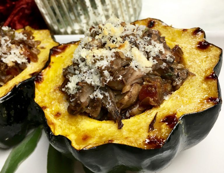 Portobello and Sage-Stuffed Acorn Squash Recipe