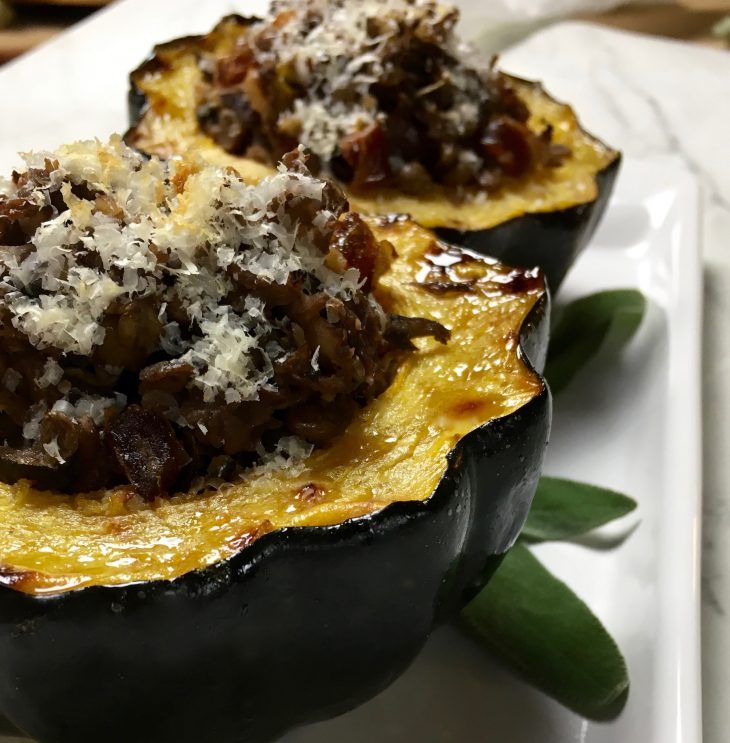 Portobello and Sage-Stuffed Acorn Squash  Recipe