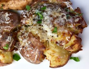 Cheesy Smashed Baked Potatoes Recipe