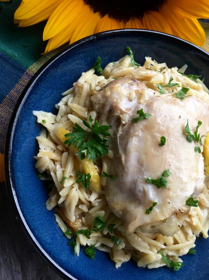 One Skillet Lemon Chicken Orzo