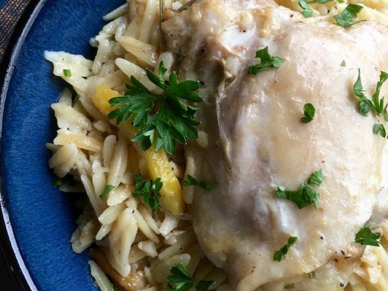 One Skillet Lemon Chicken Orzo