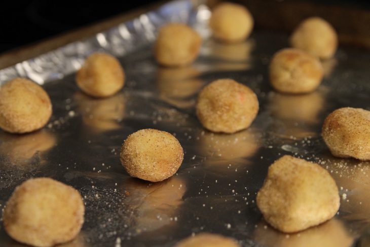 Photo of Snickerdoodle Cookies on a baking sheet.