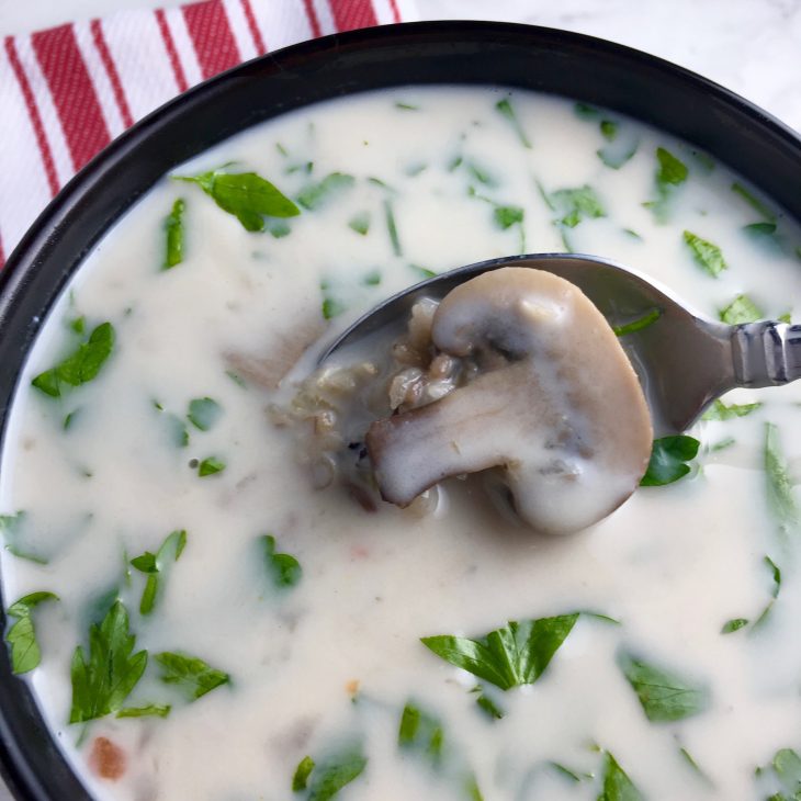“Creamy” Wild Rice and Mushroom Soup  Recipe