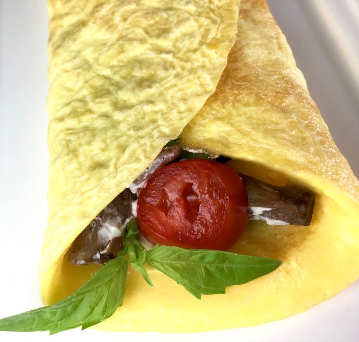 tomato & goat cheese crepes