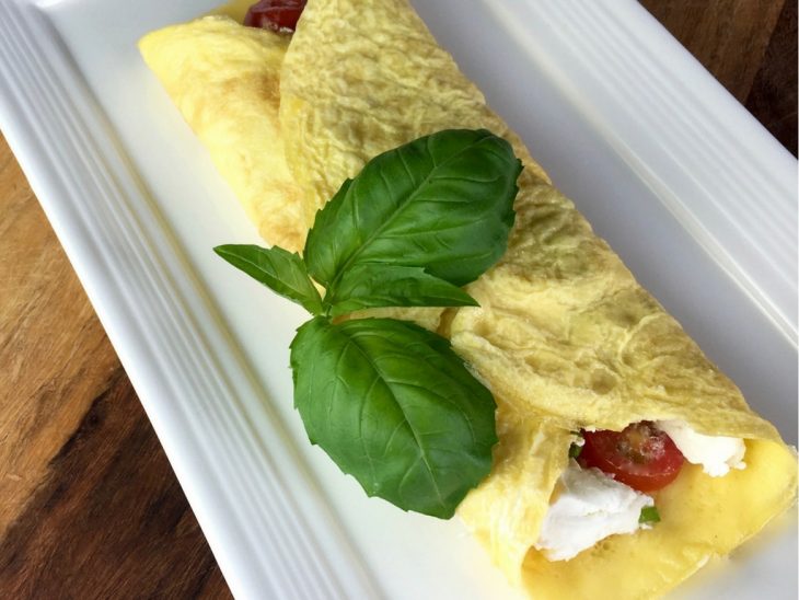 tomato and goat cheese crepe