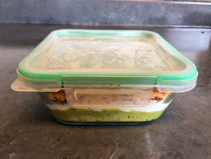 The BLT Dip stores nicely in these snapware containers!