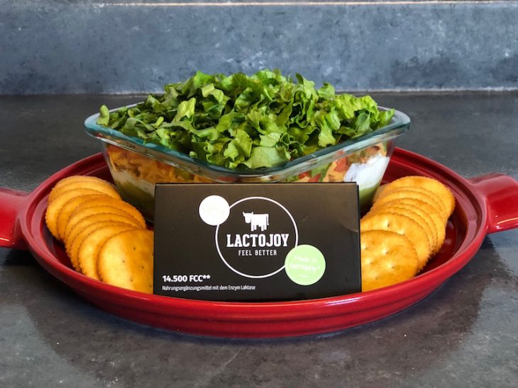 Easy to make BLT dip that is the perfect picnic rescue recipe that everyone can enjoy with LactoJoy Lactose Intolerance Pills