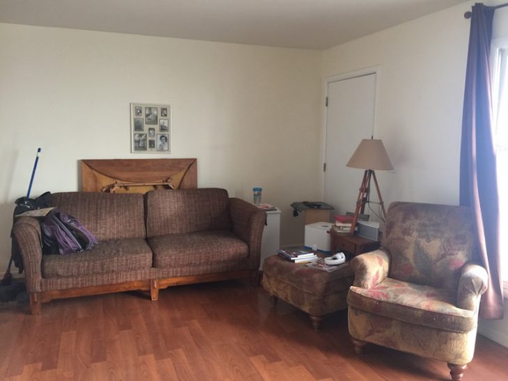 Taking the living room from bland and dull to bright and white
