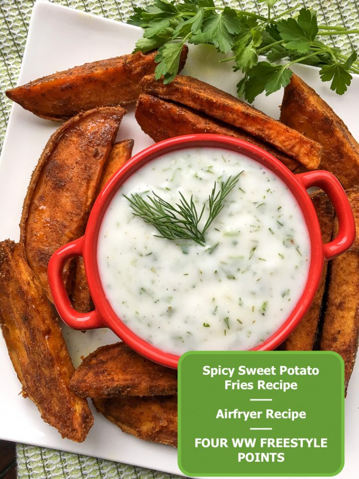 Perfect Spicy Sweet Potato Fries with a Cool Yogurt Dip