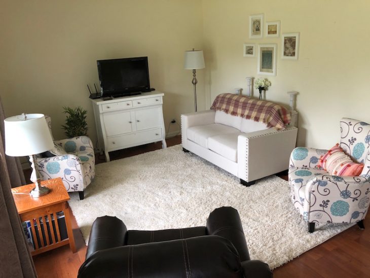 See how we made our small house living room look bright and big on a budget