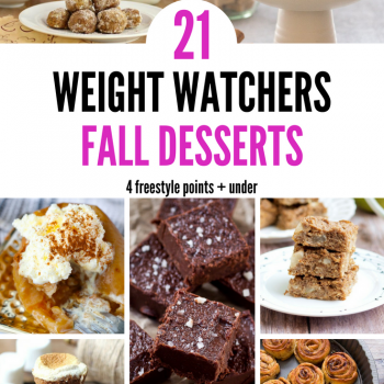Enjoy these 21 Weight Watchers Fall Desserts that come in at 4 Freestyle Points + under. Enjoy the things you love without going over your daily points. I love that the Weight Watchers freestyle plan lets me enjoy all my favorite things while still losing weight.