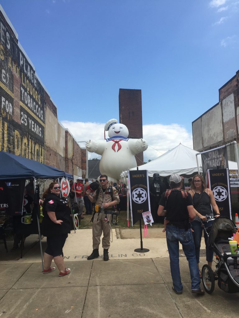 Ghostbuster represent during the mothman festival in point pleasant wv