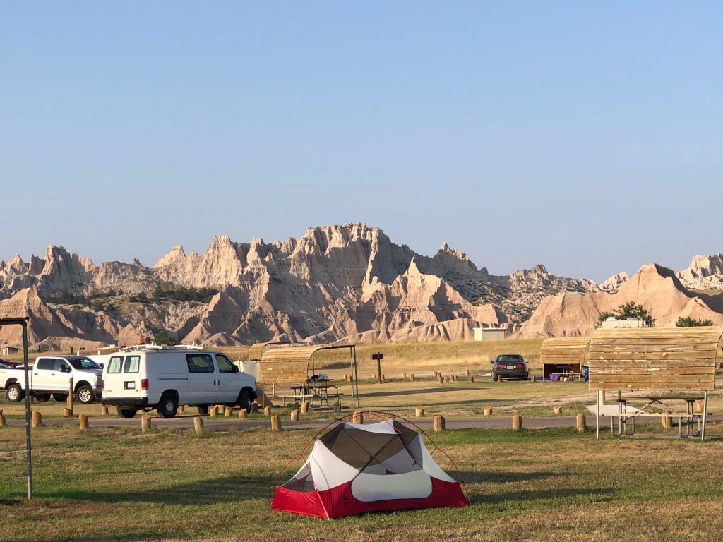 campground at badlands national Park 