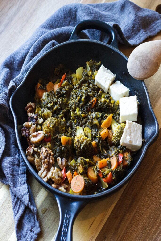 Broccoli Spinach Skillet low carb casserole.