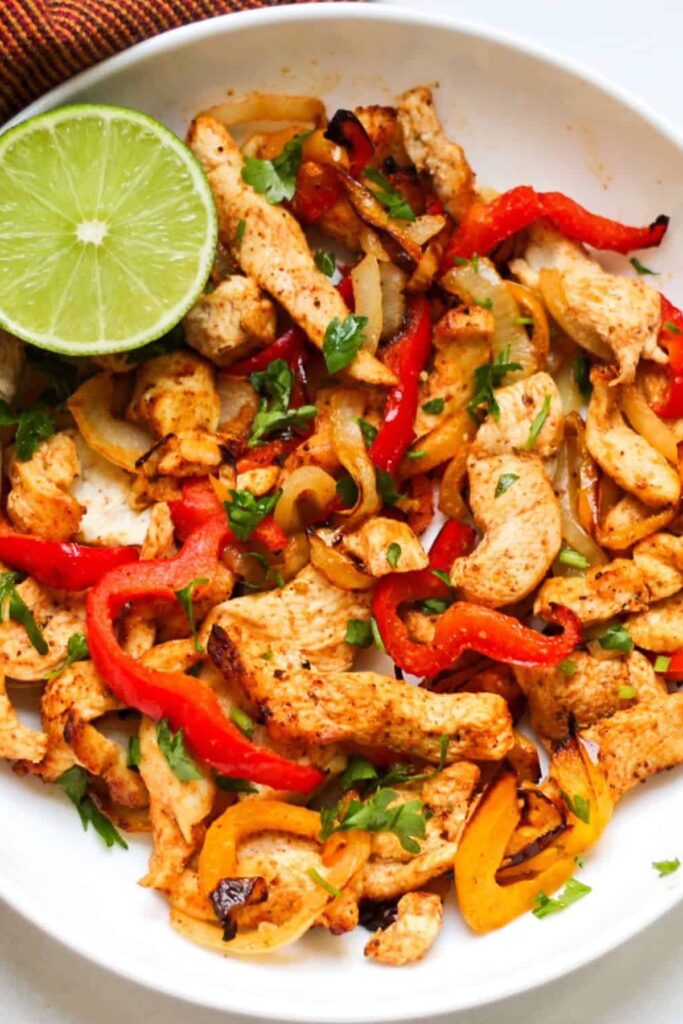 High Protein Air Fryer Chicken Fajitas high protein Recipe.