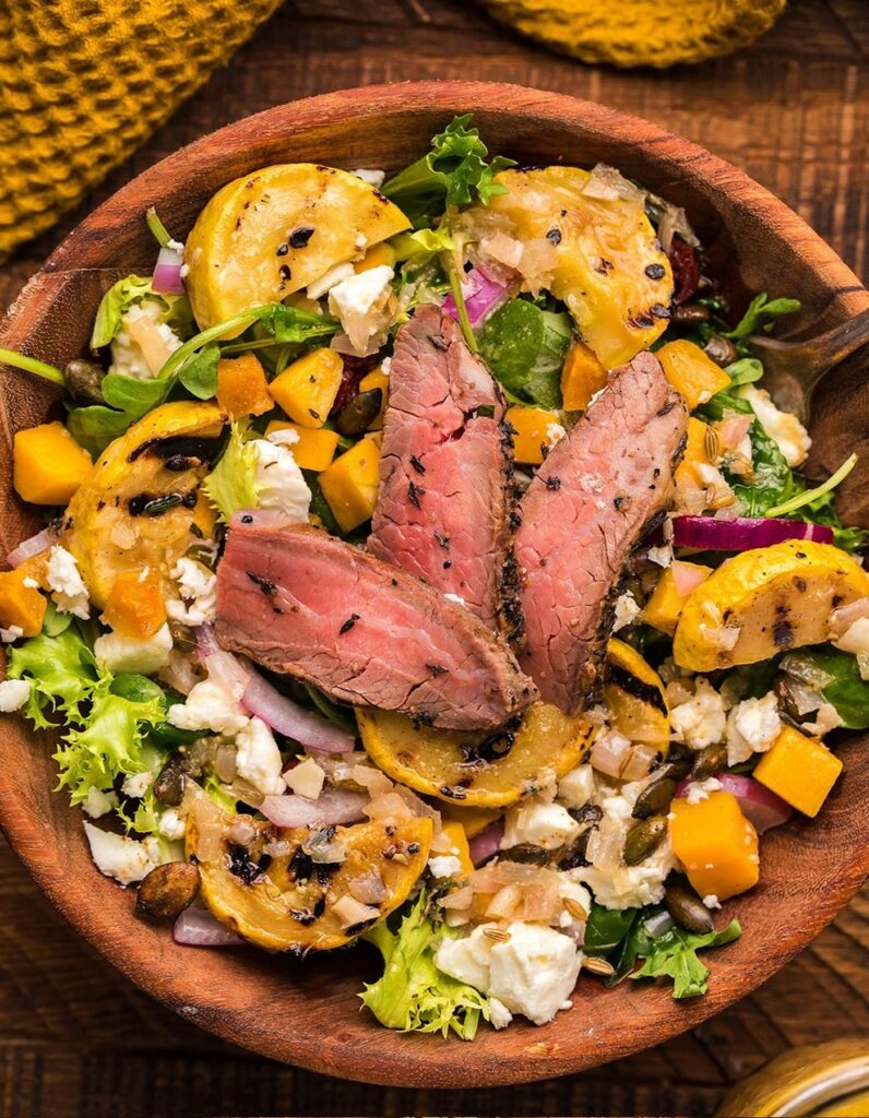 Savory Steak Hearty Salad Recipe.