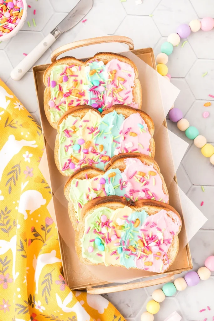 Easter Rainbow Unicorn Toast.