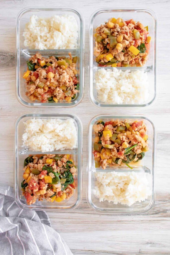 Spicy Turkey Meal Prep high protein recipe.