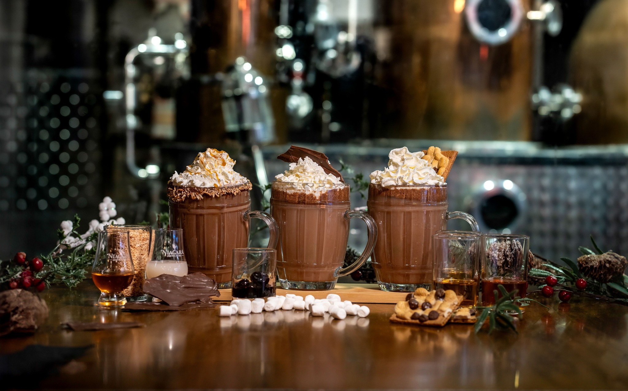 Photo of 3 different types of hot chocolate.