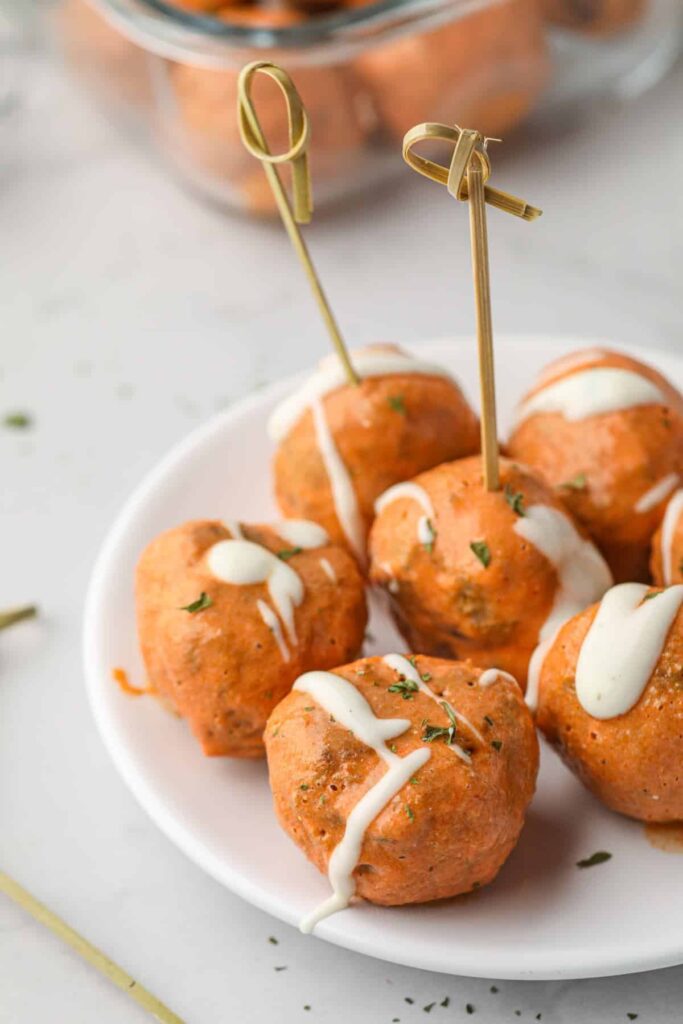 Instant Pot Buffalo Chicken Meatballs high protein meal.