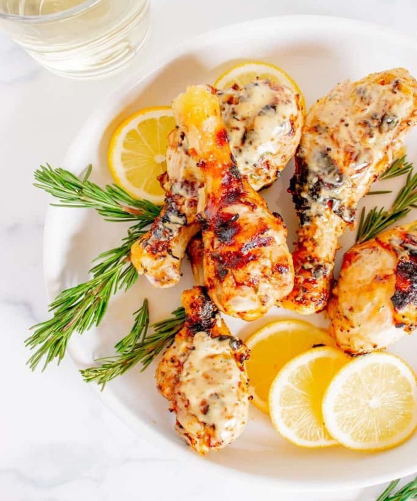 Grilled Honey Mustard Chicken Drumsticks.