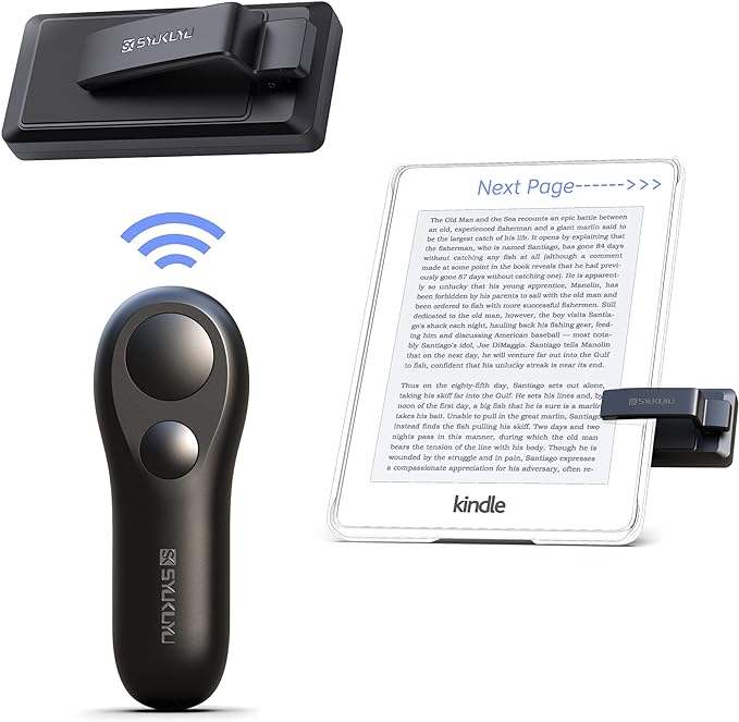 photo of a Remote Control Page Turner for Kindle Reading.
