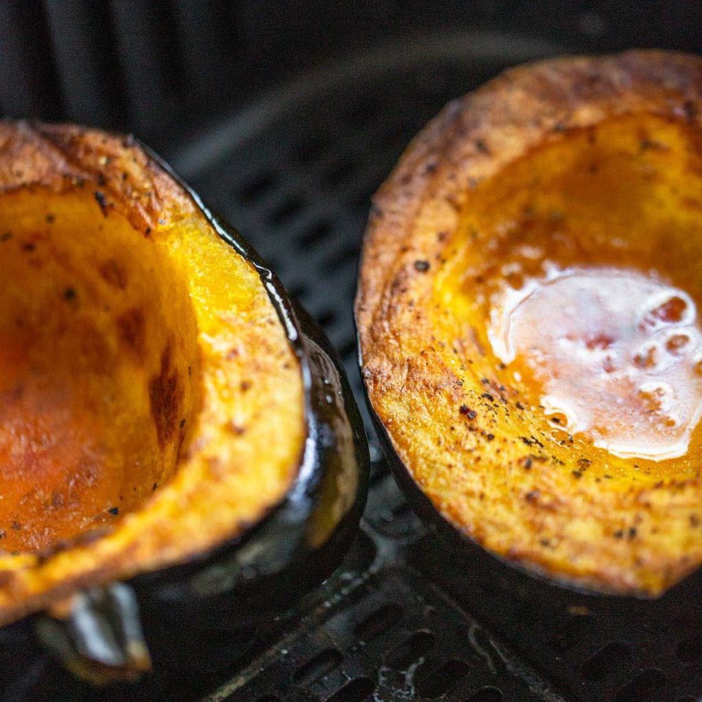 Air Fryer Acorn Squash Halves.