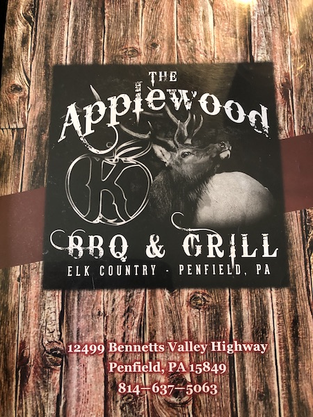 Applewood BBQ Clearfield County PA Sign